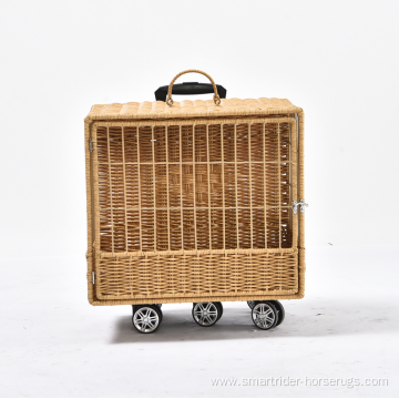 Wholesale Pet Carrier Case Backpack Rattan Wicker Bubble Dog Cat Bag Travel Pet Suitcase